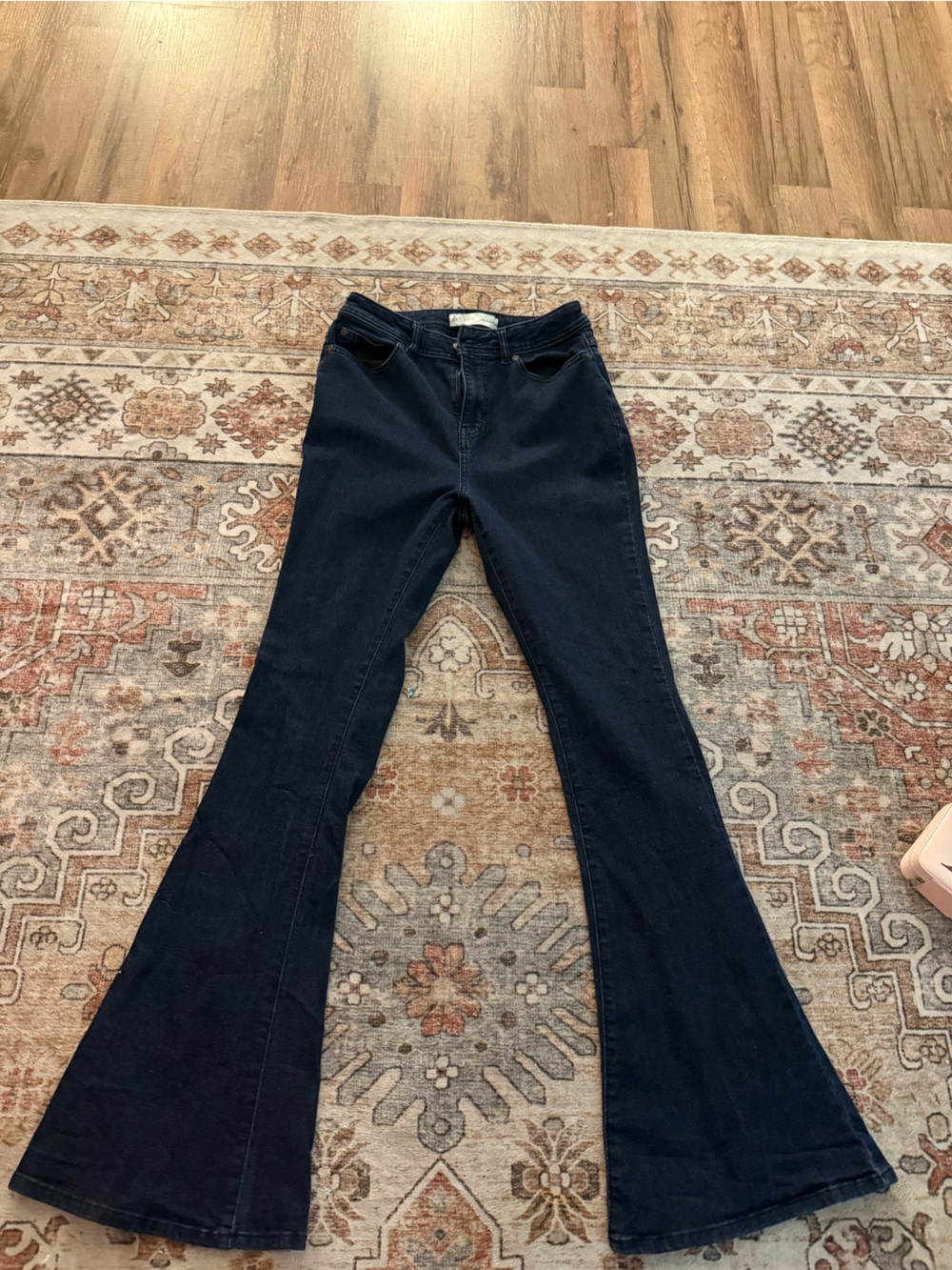 High-Rise Navy Flare Jeans for Women